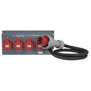 Krachtblok: 63A >> 4x 32A gezekerd