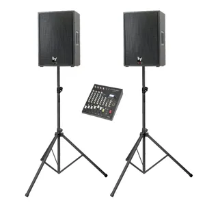 Presentatieset - 2x speaker op statief incl. mixer (tot 100p)